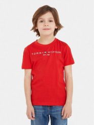 Tommy Hilfiger T-Shirt Essential KS0KS00210 S Czerwony Regular Fit. Czerwone t-shirty chłopięce Tommy Hilfiger, bez wzorów, z bawełny, bez ramiączek. Za 79.99 zł.