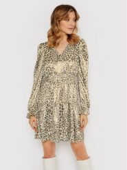 YAS Sukienka codzienna Leona 26026694 Złoty Slim Fit. Żółte sukienki damskie YAS, na co dzień, m, bez wzorów, z syntetyku, bez kołnierzyka, bez ramiączek, proste. Za 179.99 zł.