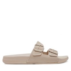 Klapki FitFlop. Brązowe klapki damskie FitFlop, bez wzorów, bez obcasa. Za 119.99 zł.
