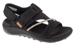 Sandały damskie, Terran 4 Backstrap W Sandal. Czarne obuwie trekkingowe damskie MERRELL, bez wzorów, z materiału, bez obcasa. Za 399.00 zł.