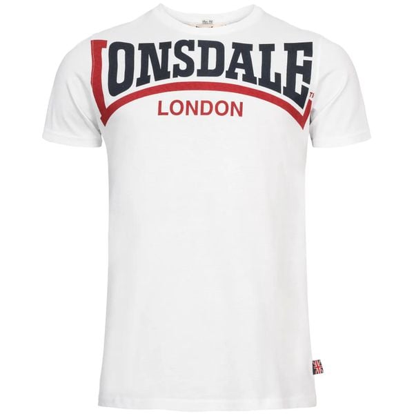 T-shirt o wąskim kroju Lonsdale Creation. Białe t-shirty męskie Lonsdale, m, bez wzorów, z bawełny, bez kołnierzyka. Za 136.00 zł.