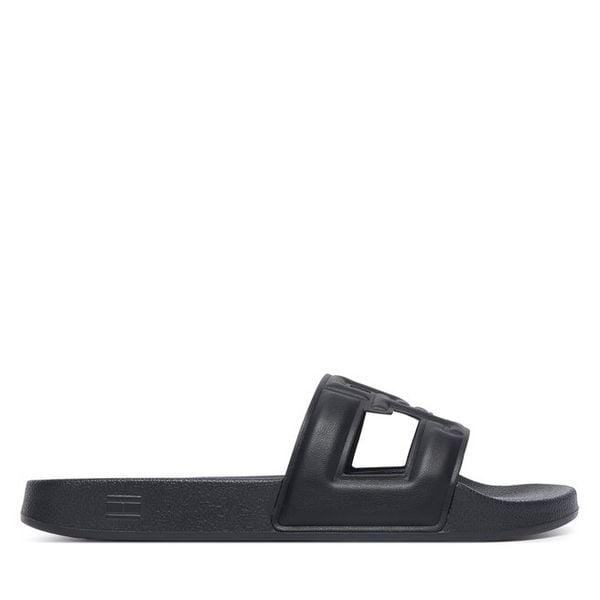 Klapki Tommy Hilfiger. Czarne klapki damskie Tommy Hilfiger, bez wzorów, bez obcasa. Za 189.99 zł.