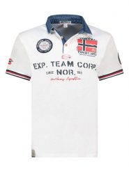 Geographical Norway Koszulka polo "Koptaine" w kolorze białym rozmiar: M. Białe koszulki polo męskie Geographical Norway, m, bez wzorów, z bawełny, bez ramiączek. Za 92.21 zł.