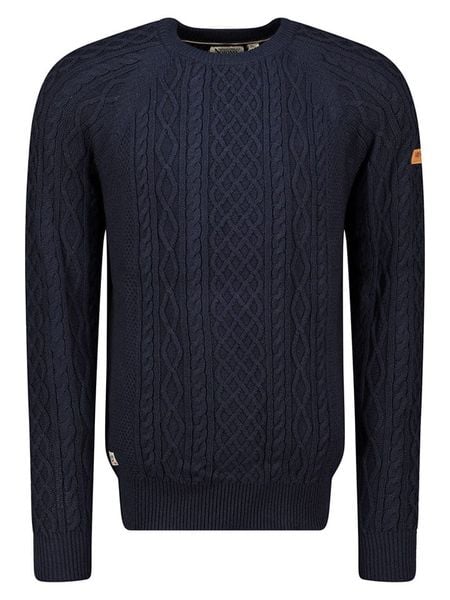 Geographical Norway Sweter "Fresh" w kolorze granatowym rozmiar: XXL. Niebieskie swetry męskie Geographical Norway, xxl, bez wzorów, z bawełny, bez kołnierzyka. Za 104.89 zł.