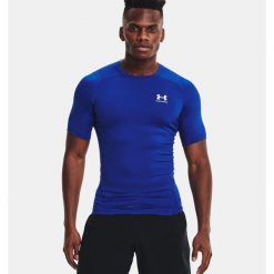 Koszulka fitness męska Under Armour Ua Hg Armour Comp SS. Niebieskie bielizna termoaktywna męska Under Armour, l, bez wzorów. Za 101.03 zł.