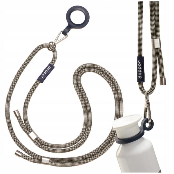 Pasek Dopper Cord czarny do butelki regulowany eko linka uchwyt crossbody. Czarne paski damskie DOPPER, bez wzorów, sportowe. Za 69.90 zł.