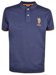 U.S. Polo Assn. Koszulka polo w kolorze granatowym rozmiar: L. Niebieskie koszulki polo męskie U.S. Polo Assn., l, bez wzorów, z bawełny, bez ramiączek. Za 116.95 zł.