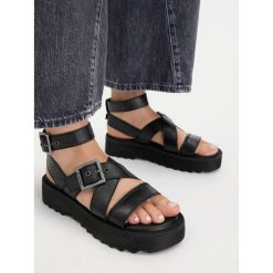 Sandały G-Star. Czarne sandały damskie G-Star, bez wzorów, bez obcasa, na płaskiej podeszwie. Za 187.99 zł.