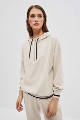 Bluza z rozpinanym dekoltem. Bluzy bez kaptura damskie MOODO, s, z elastanu. W wyprzedaży za 64.99 zł.