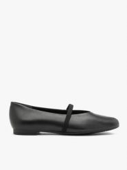 Czarne minimalistyczne baleriny z gumką. Czarne baleriny damskie Brawo sp. z o.o., bez wzorów, ze skóry, bez obcasa, na płaskiej podeszwie. Za 329.99 zł.
