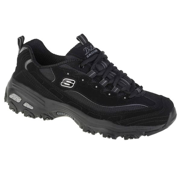Buty sportowe damskie Skechers D'Lites Biggest Fan. Czarne buty sportowe na co dzień damskie Skechers, bez wzorów, ze skóry, trekkingowe. Za 339.99 zł.