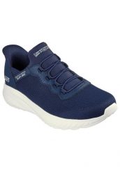 Buty sportowe Sneakersy męskie, Slip-ins: BOBS Sport Squad Chaos. Niebieskie buty sportowe na co dzień męskie Skechers, na zimę, z materiału, bez zapięcia, trekkingowe. Za 359.99 zł.