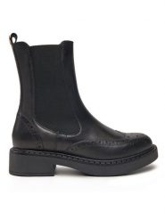 TWINSET Sztyblety 242TGT090 Czarny. Czarne botki damskie Twinset, ze skóry, bez obcasa, na płaskiej podeszwie, bez zapięcia. Za 1,169.00 zł.