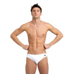 Kąpielówki męskie slipy kąpielowe sportowe na basen Arena Santamarias. Białe kąpielówki męskie Arena, m, bez wzorów, do pływania. Za 69.99 zł.