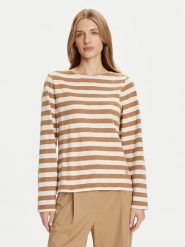 Marc O'Polo Bluzka 508 3014 52145 Beżowy Relaxed Fit. Brązowe bluzki damskie Marc O´Polo, xl, bez wzorów, z bawełny, bez ramiączek. Za 309.99 zł.