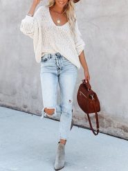 LA Angels Sweter w kolorze kremowym rozmiar: S. Brązowe swetry klasyczne damskie LA Angels, s, bez kołnierzyka. Za 178.79 zł.