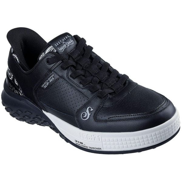 Buty sportowe męskie Skechers Sizzle Snoop Sizzl. Czarne buty sportowe na co dzień męskie Skechers, ze skóry ekologicznej, bez zapięcia. W wyprzedaży za 490.00 zł.