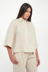 Koszula damska lniana Rito MM. Koszule damskie MM, bez wzorów, bez kołnierzyka, bez ramiączek. Za 969.00 zł.