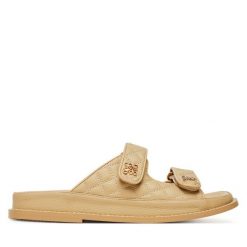 Klapki Nine West. Brązowe klapki damskie Nine West, bez wzorów, bez obcasa. Za 259.99 zł.