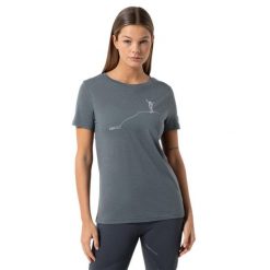 Koszulka damska z merino Super.Natural Women's Berggluck Tee z krótkim rękawem. Szare bluzki sportowe damskie Super.natural, l, bez kołnierzyka, bez ramiączek. Za 216.50 zł.
