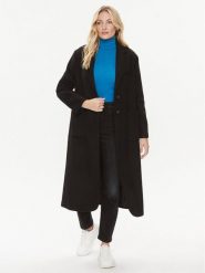 United Colors Of Benetton Płaszcz wełniany 28HFDN02V Czarny Regular Fit. Czarne płaszcze damskie United Colors Of Benetton, na zimę, bez wzorów, z wełny. Za 849.99 zł.