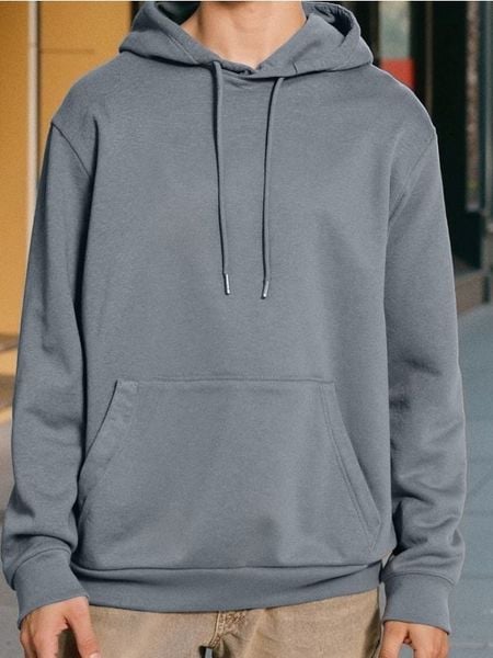 Bluza hoodie basic - niebieski. Niebieskie bluzy bez kaptura męskie Sinsay, l. Za 59.99 zł.