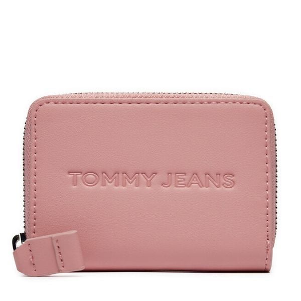 Portfel Tommy Jeans. Czerwone portfele damskie Tommy Jeans, bez wzorów, z jeansu. Za 229.99 zł.