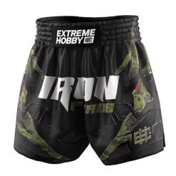 Spodenki Muay Thai męskie EXTREME HOBBY IRON FORCE. Brązowe szorty męskie EXTREME HOBBY, z poliesteru, bez kołnierzyka. Za 209.00 zł.