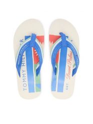 Tommy Hilfiger Japonki Patch Hilfiger Beach Sandal FM0FM05903 Niebieski. Niebieskie klapki i japonki męskie Tommy Hilfiger, z materiału. Za 169.99 zł.