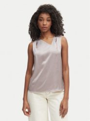 Calvin Klein Bluzka LV044F144G Szary Regular Fit. Szare bluzki damskie CALVIN KLEIN, m, bez wzorów, z syntetyku, bez kołnierzyka, bez ramiączek. Za 409.99 zł.