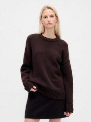 GAP Sweter w kolorze ciemnobrązowym rozmiar: XXL. Brązowe swetry klasyczne damskie GAP, xxl, z bawełny, bez kołnierzyka. Za 259.95 zł.