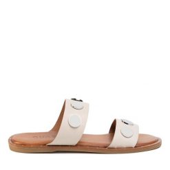 Klapki QUAZI. Brązowe klapki damskie QUAZI, bez wzorów, bez obcasa. Za 239.99 zł.