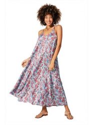 Aller Simplement Sukienka w kolorze niebiesko-czerwonym rozmiar: 34-40. Niebieskie sukienki damskie Aller Simplement, bez wzorów, klasyczne, bez kołnierzyka, bez ramiączek, maxi. Za 56.99 zł.