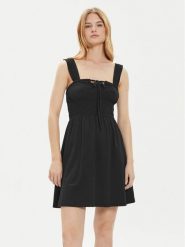 Brave Soul Sukienka letnia LDRJ-627WINONA Czarny Straight Fit. Czarne sukienki damskie Brave Soul, na lato, m, bez wzorów, z bawełny, bez kołnierzyka, bez ramiączek. Za 69.99 zł.