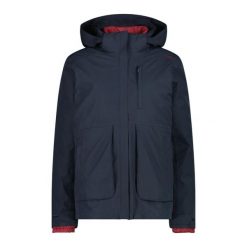 Kurtka puchowa z odpinanym kapturem dla kobiet CMP. Czerwone kurtki damskie CMP, bez wzorów, z puchu. Za 642.30 zł.