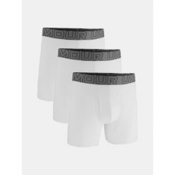 Bokserki męskie 3-pak Under Armourperf Cotton 6in White White. Białe bokserki męskie Under Armour, bez wzorów, z bawełny. Za 272.99 zł.
