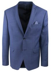 Lekka, Wełniana Marynarka - MEN'SFIELD - Granat w Drobną Kratkę. Niebieskie marynarki męskie MEN'SFIELD, bez wzorów, z materiału. Za 675.00 zł.