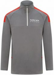 Męska koszulka Red Bull Racing F1 Zip Tech jasnoszara. Czerwone t-shirty sportowe męskie RED BULL, m, z elastanu, bez ramiączek, do piłki nożnej. Za 245.99 zł.