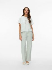 Vero Moda Koszulka w kolorze białym rozmiar: S. Białe bluzki damskie Vero Moda, s, bez wzorów, z bawełny, bez kołnierzyka. Za 53.17 zł.