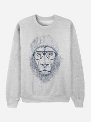 WOOOP Bluza "Cool Lion" w kolorze szarym rozmiar: XL. Szare bluzy bez kaptura męskie Wooop, xl. Za 96.45 zł.