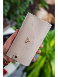 MORI Portfel w kolorze beżowym - 20 x 10 x 3 cm rozmiar: onesize. Brązowe portfele damskie MORI, bez wzorów, z materiału. Za 109.52 zł.