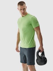 4F Spodenki treningowe regular szybkoschnące męskie - szare S. Szare szorty sportowe męskie 4f, m, z dzianiny, na fitness i siłownię. Za 99.99 zł.