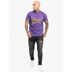 T-shirt o klasycznym kroju Tapout Basic. Fioletowe t-shirty męskie TAPOUT, m, bez wzorów, z bawełny, bez kołnierzyka. Za 120.00 zł.