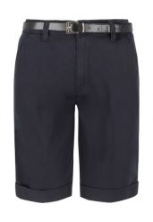 Szorty z zakładką P-KERRY. Niebieskie szorty damskie Volcano, bez wzorów, z materiału, eleganckie. Za 149.99 zł.