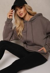 Szara Bluza Kangurka z Kapturem i Szeroką Kieszenią Vaminita. Szare bluzy z kapturem damskie Renee, xl. Za 59.99 zł.