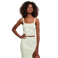 Damska krótka bluzka z dzianiny Urban Classics GT. Zielone bluzki damskie Urban Classics, bez wzorów, z dzianiny, bez kołnierzyka, bez ramiączek. Za 183.50 zł.