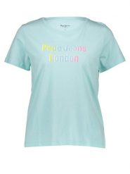 Pepe Jeans Koszulka w kolorze błękitnym rozmiar: XL. Niebieskie bluzki damskie Pepe Jeans, xl, bez wzorów, z bawełny, bez kołnierzyka, bez ramiączek. Za 87.81 zł.
