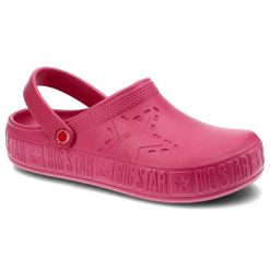 Różowe Klapki Big Star Wodoodporne Buty Damskie. Czerwone klapki damskie Big Star, z aplikacjami, bez obcasa. Za 72.99 zł.