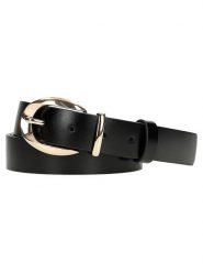 Wojas Skórzany pasek w kolorze czarnym rozmiar: 85. Czarne paski damskie Wojas, bez wzorów, z materiału. Za 74.99 zł.