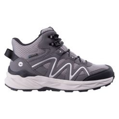 Buty Hi-Tec Henk Mid 92800622344 z membraną szare. Szare buty trekkingowe męskie z gumy, bez zapięcia. Za 306.83 zł.